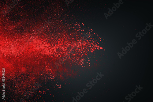Abstract white red against dark background