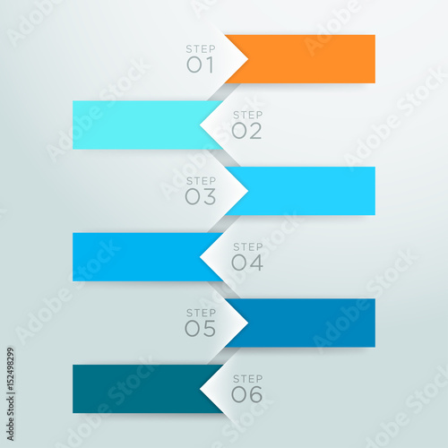 Infographic Vector Arrow Point Steps 1 to 6 Template A