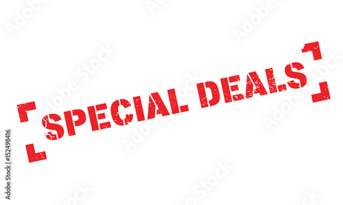Special Deals rubber stamp. Grunge design with dust scratches. Effects can be easily removed for a clean, crisp look. Color is easily changed.