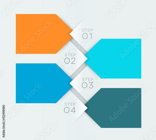 Infographic Template With Arrow Point Steps 1 to 4 A