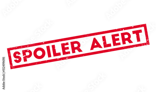 Spoiler Alert rubber stamp. Grunge design with dust scratches. Effects can be easily removed for a clean, crisp look. Color is easily changed.