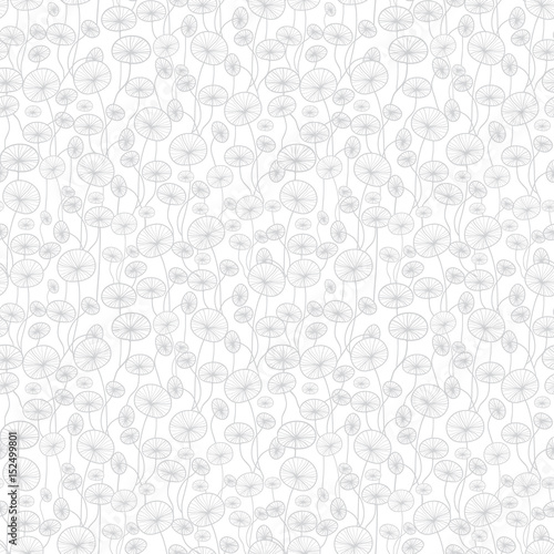 Vector silver grey and white underwater seaweed plant texture drawing seamless pattern background. Great for subtle, botanical, modern backgrounds, fabric, scrapbooking, packaging, invitations.