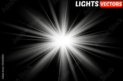 Glow light effect. Star burst with sparkles.Sun.