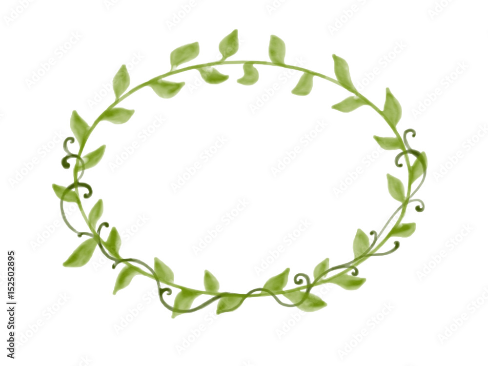 Colorful hand drawn green bright spring leaf frame for greeting card on the white background, isolated floral illustration of leaves painted by watercolor, high quality Colorful hand drawn green bright spring leaf frame for greeting card on the white background, isolated floral illustration of leaves painted by watercolor, high quality