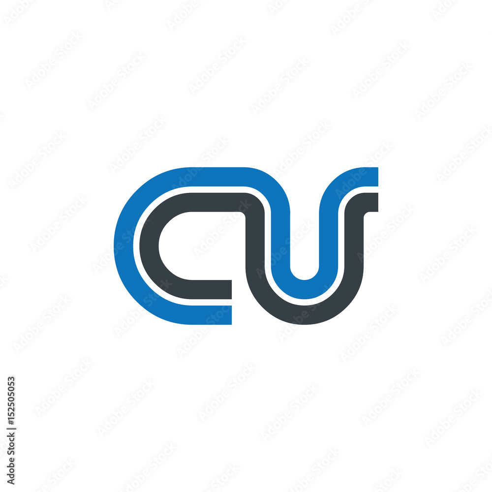 Initial Letter CU Linked Design Logo Initial Letter CU Linked Design Logo