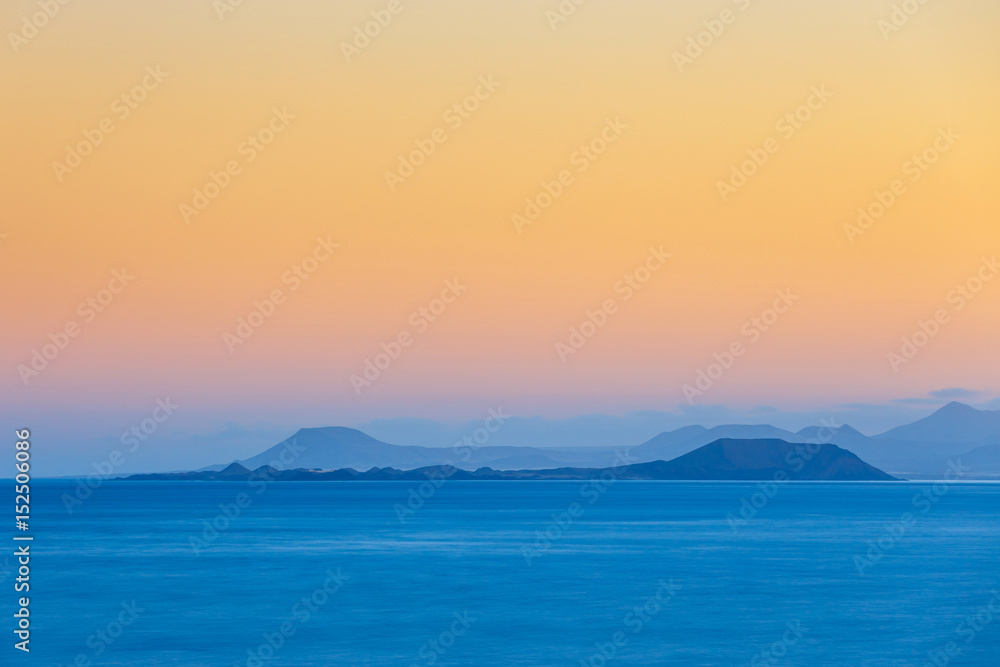 View of the island of Fuerteventura from Playa Blanca, Lanzarote