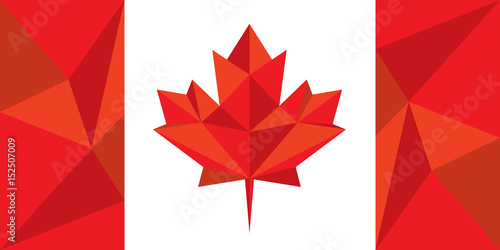 Low Poly Style Canadian Flag