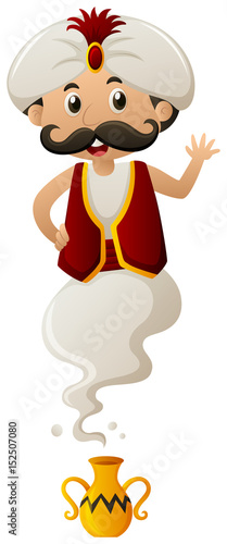 Genie coming out of lamp