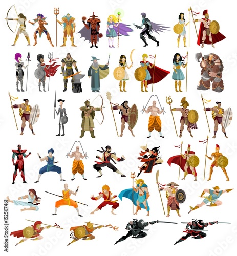 fighters warriors magic wizards male and female strong characters