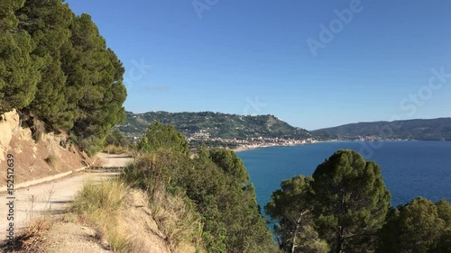 The top view of Castellabate from Tresino hill, Cilento, 4K photo