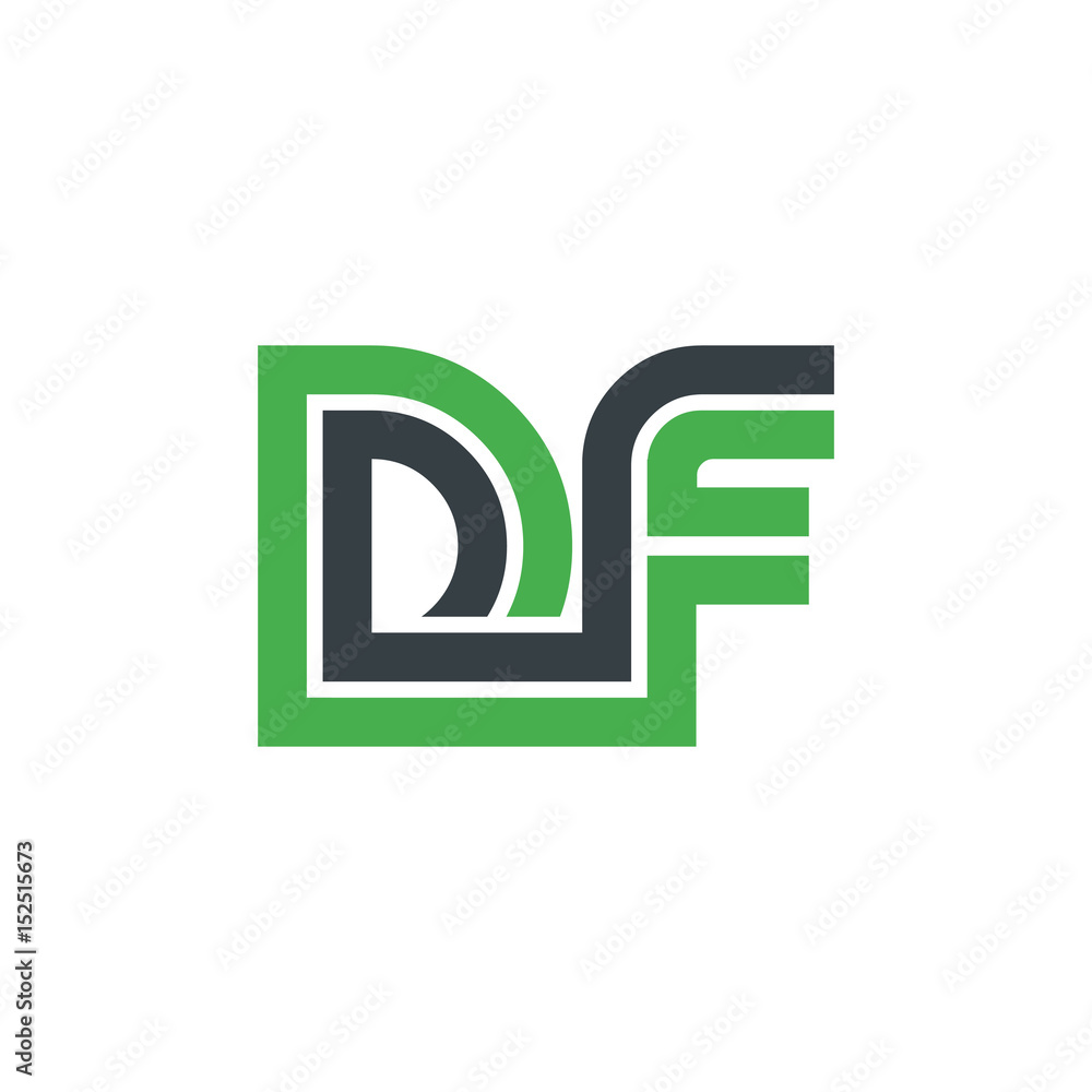 Initial Letter DF Linked Design Logo Initial Letter DF Linked Design Logo