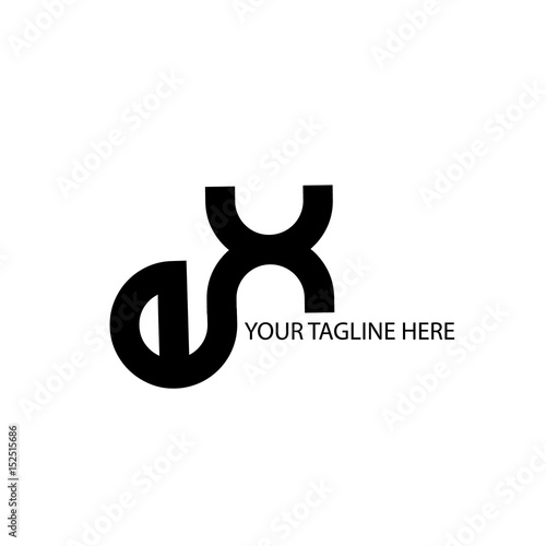 Initial Letter EX Linked Rounded Lowercase Logo