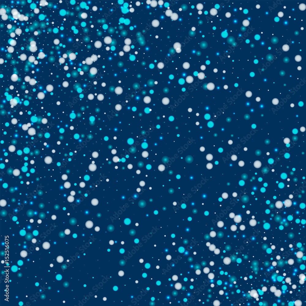 Beautiful falling snow. Scatter pattern with beautiful falling snow on deep blue background. Vector illustration. Beautiful falling snow. Scatter pattern with beautiful falling snow on deep blue background. Vector illustration.