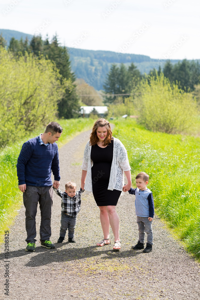 Family of Four Lifestyle Portrait