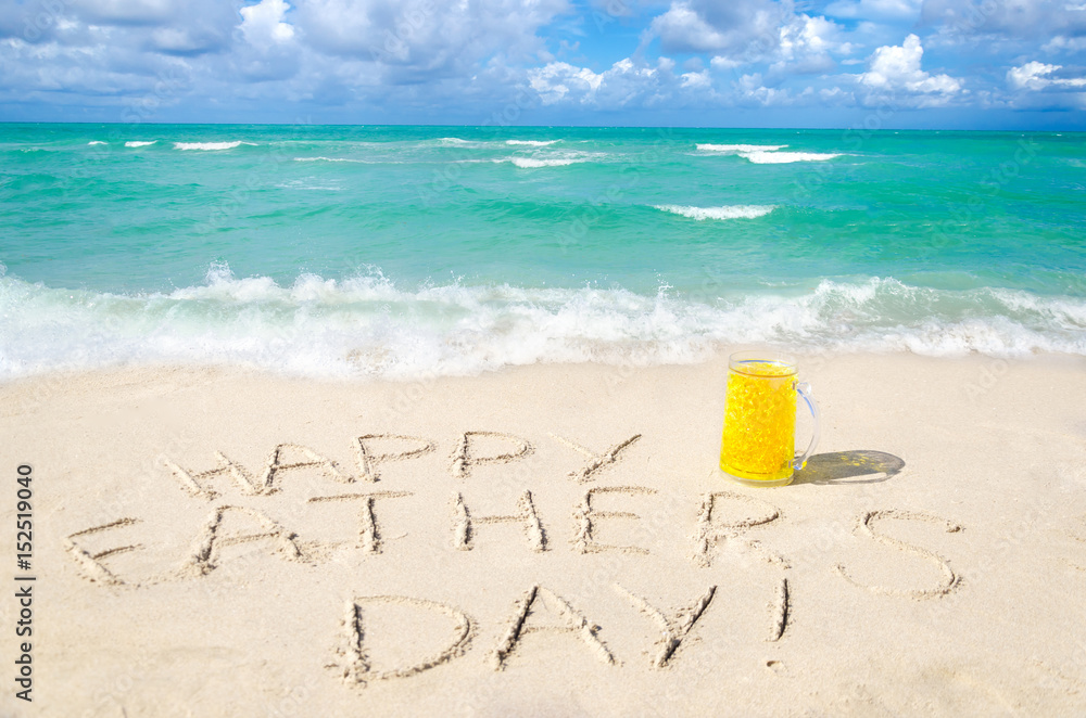 Happy father's day background on the Miami beach Happy father's day background on the Miami beach