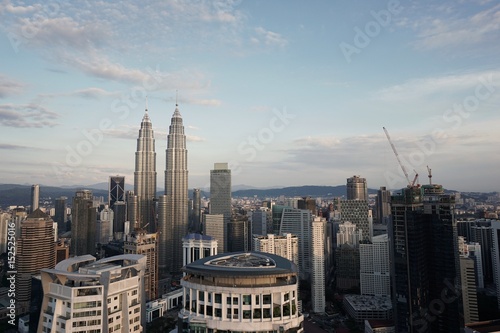 Top view of Kuala Lumper skyline at twilight