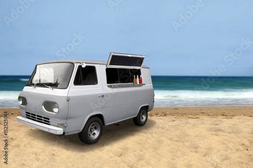 Slow food truck on the beach