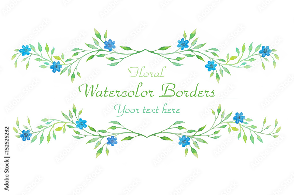 Watercolor floral border