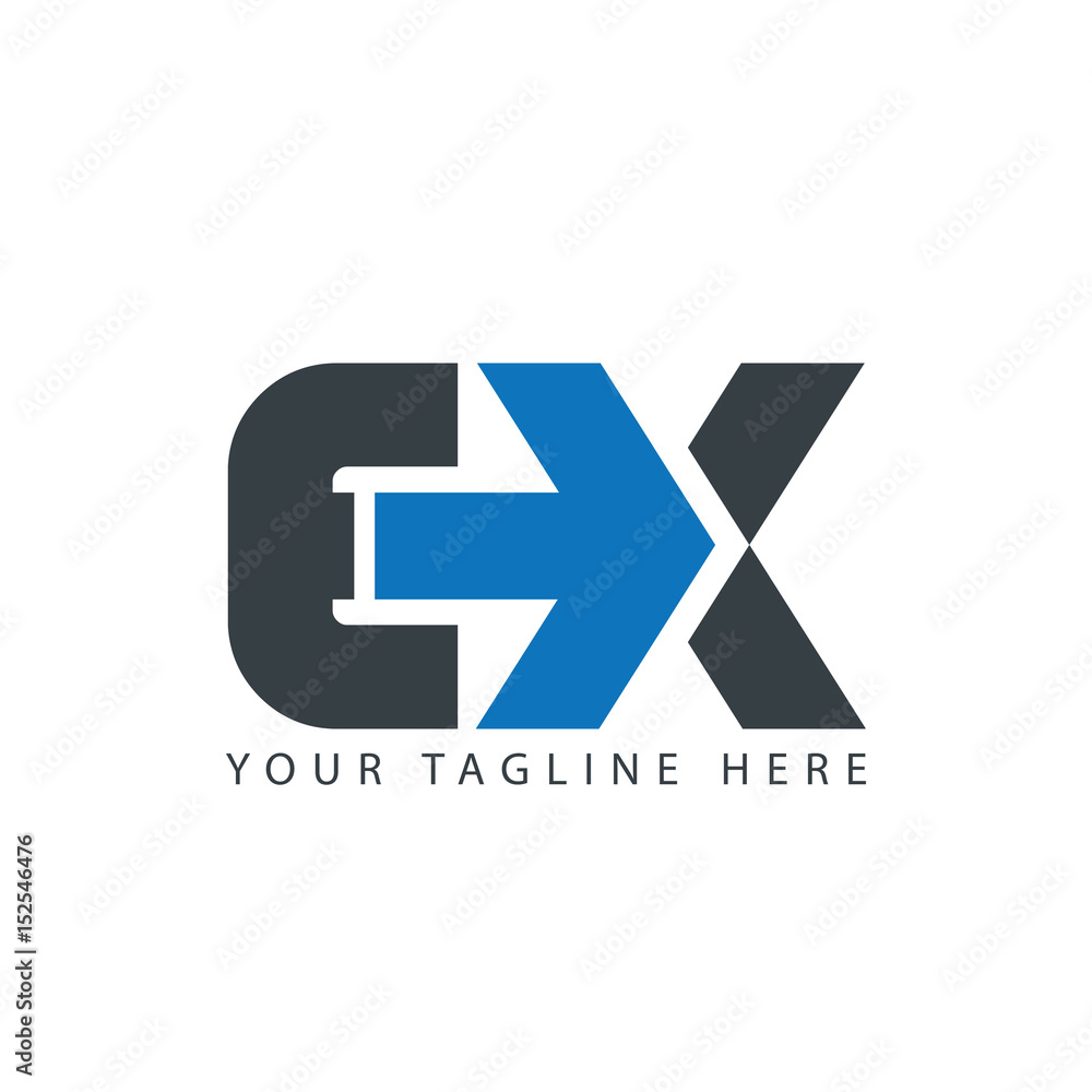 Initial Letter EX Isolated Exit Design Logo Initial Letter EX Isolated Exit Design Logo