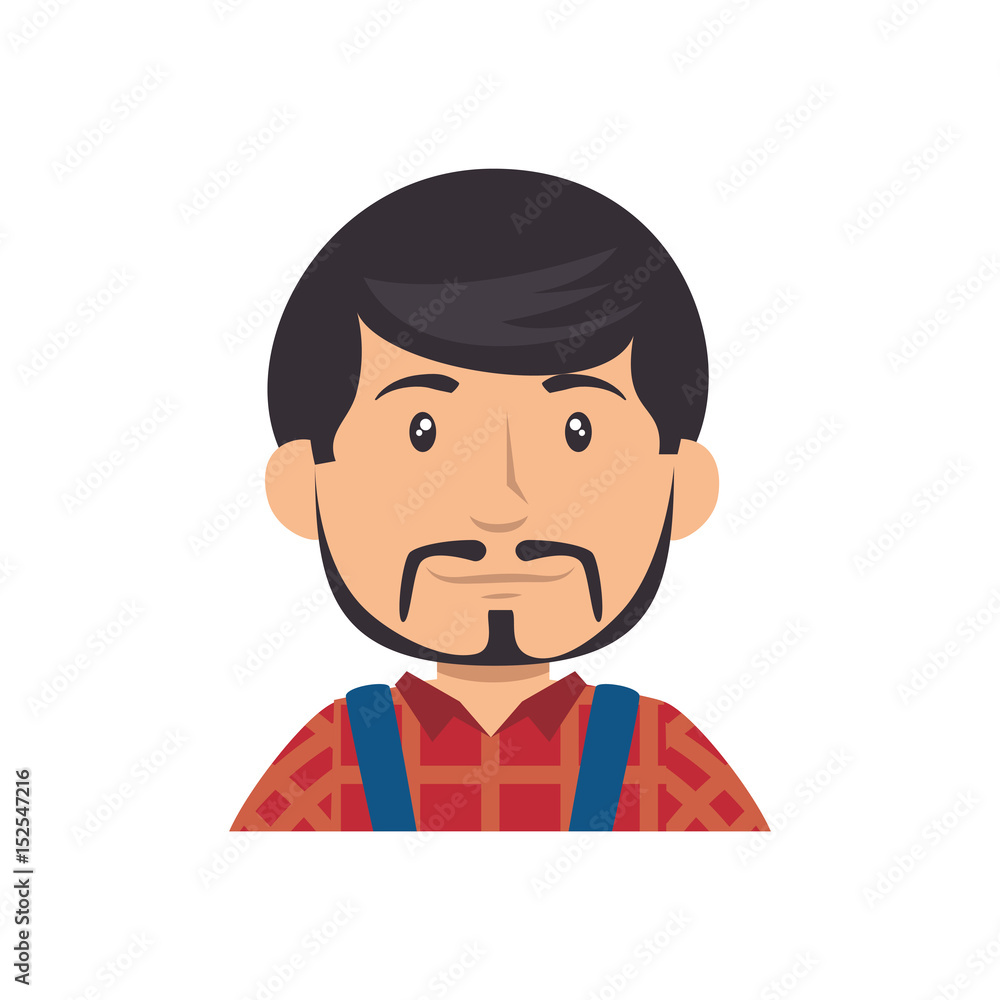 adult man cartoon icon over white background. colorful desing. vector illustration