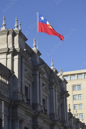 Palacio de La Moneda, or La Moneda, the seat of the President of the Republic of Chile in Santiago photo