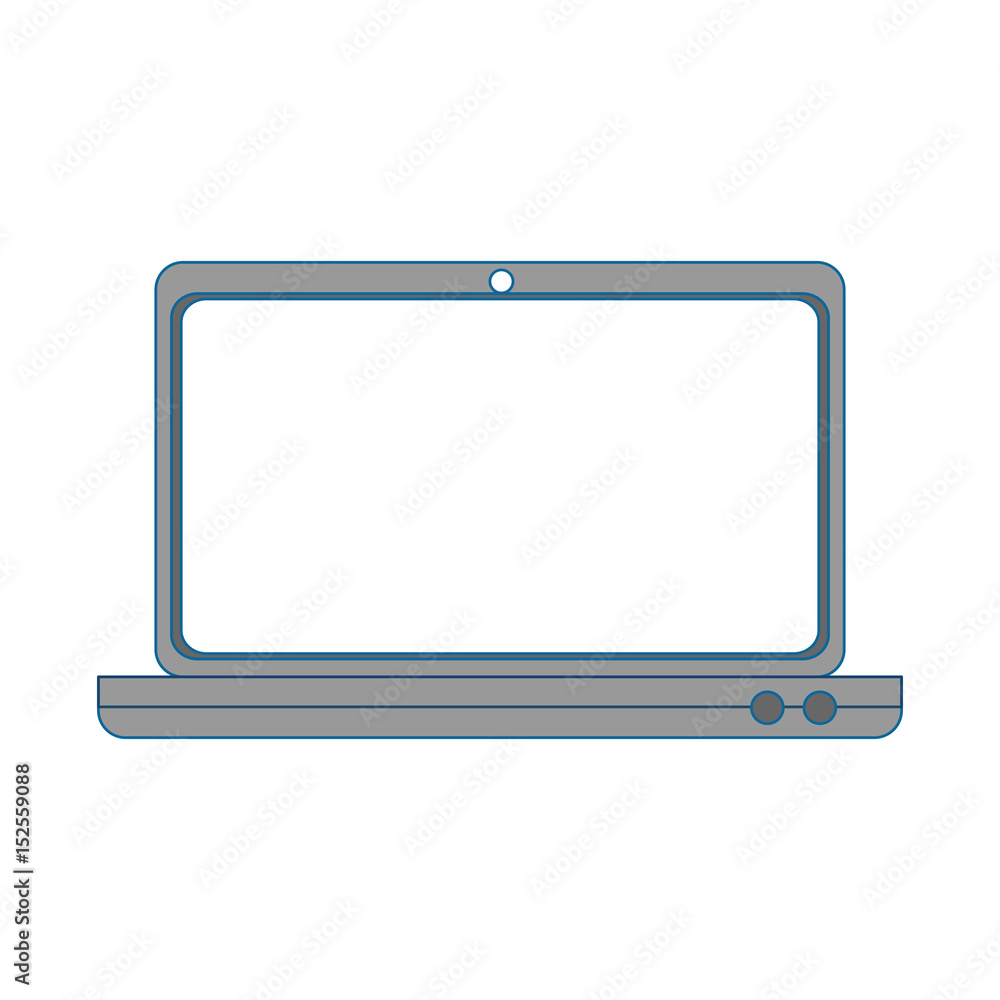 laptop computer icon over white background. vector illustration