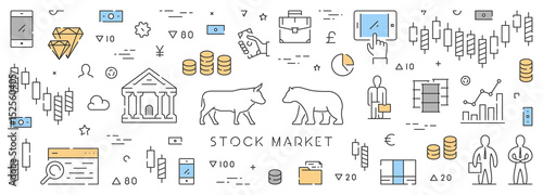Line web banner for stock market