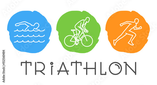 Vector line web symbol for triathlon