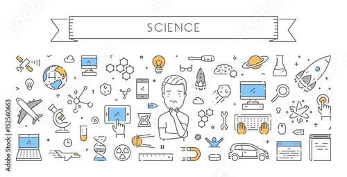 Line web design concept for science