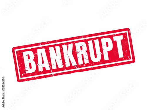 bankrupt red stamp style