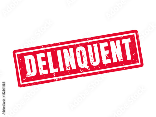 delinquent red stamp style