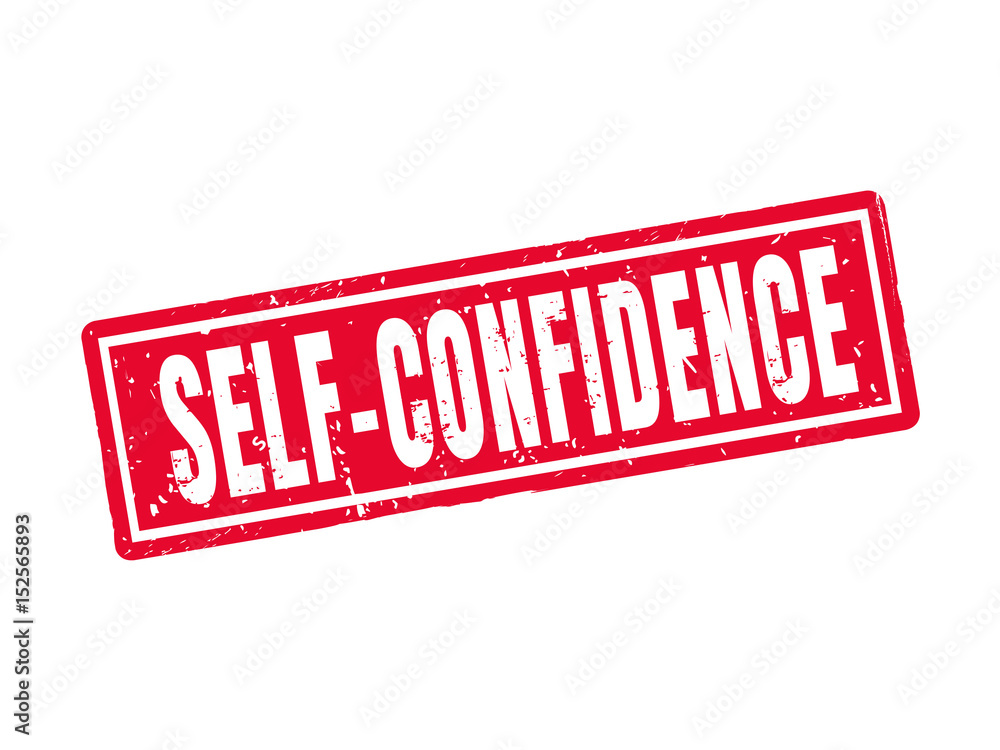 self-confidence red stamp style self-confidence red stamp style