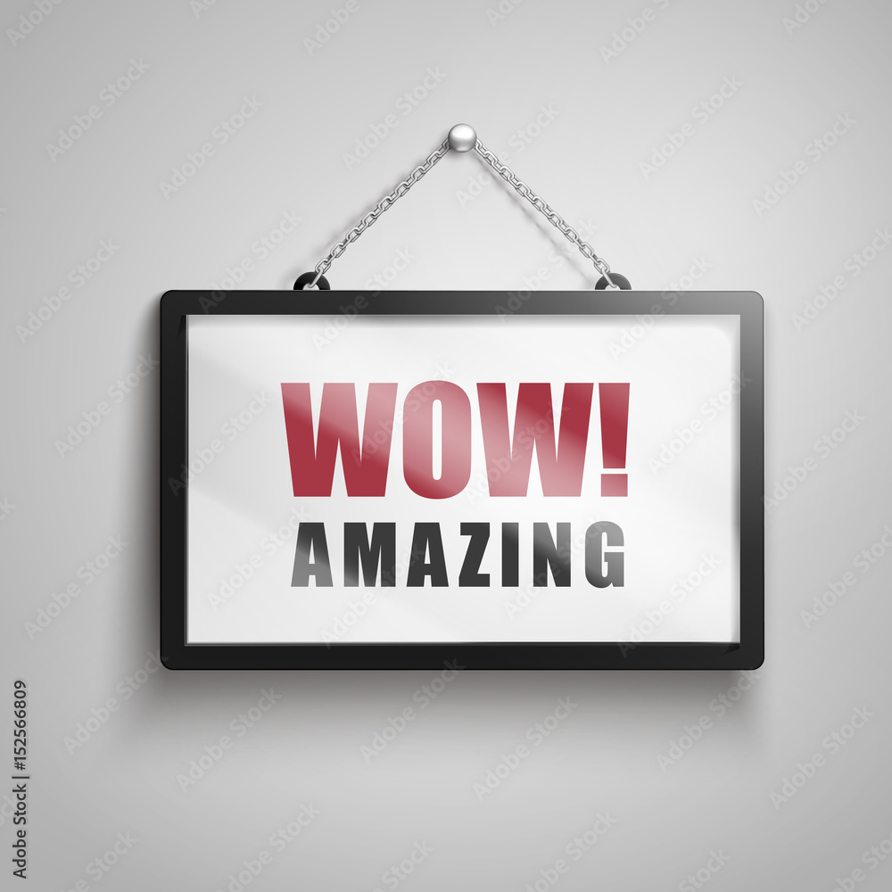 wow amazing text sign