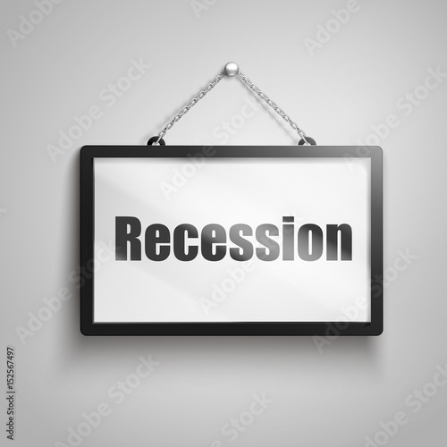 recession text sign