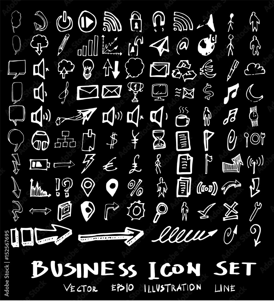 Business arrow bubble set sketch vector ink doodle on chalkboard eps10 Business arrow bubble set sketch vector ink doodle on chalkboard eps10