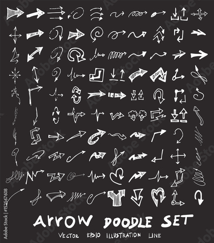 Vector hand drawn arrows set chalkboard eps10
