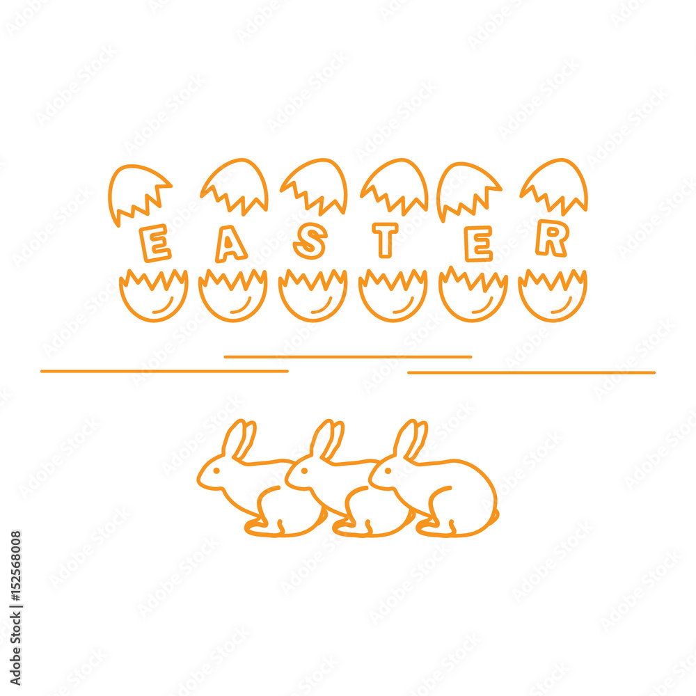 Cute vector illustration with symbols for Easter. Cute vector illustration with symbols for Easter.