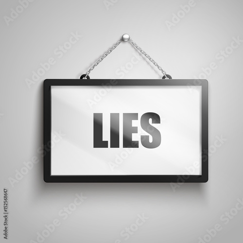 lies text sign