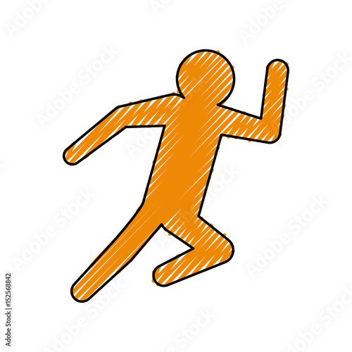 man running silhouette vector icon illustration shape