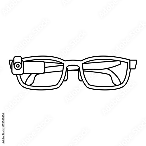 smart glasses technology draw vector icon illustration graphic design