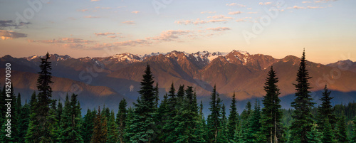 Hurricane Ridge Olympic National Park Mountain Range Sunset