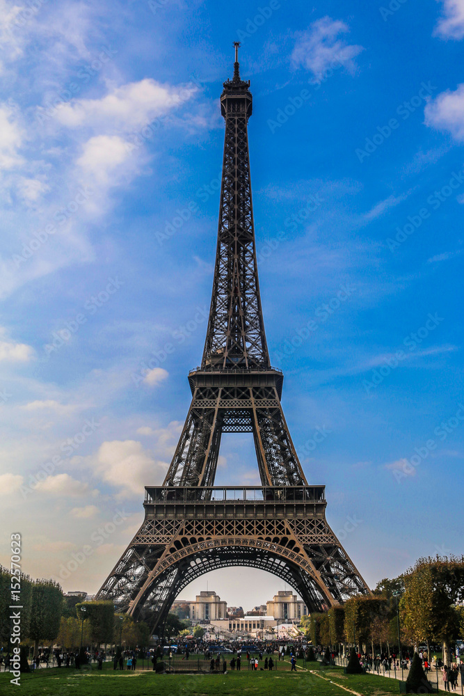 PARIS, FRANCE - October 2015: The Mighty Eiffel Tower