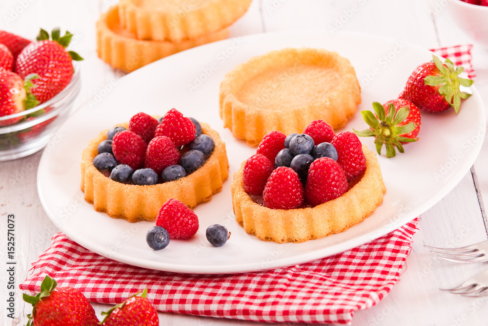 Tartlets with forest fruits. Tartlets with forest fruits.