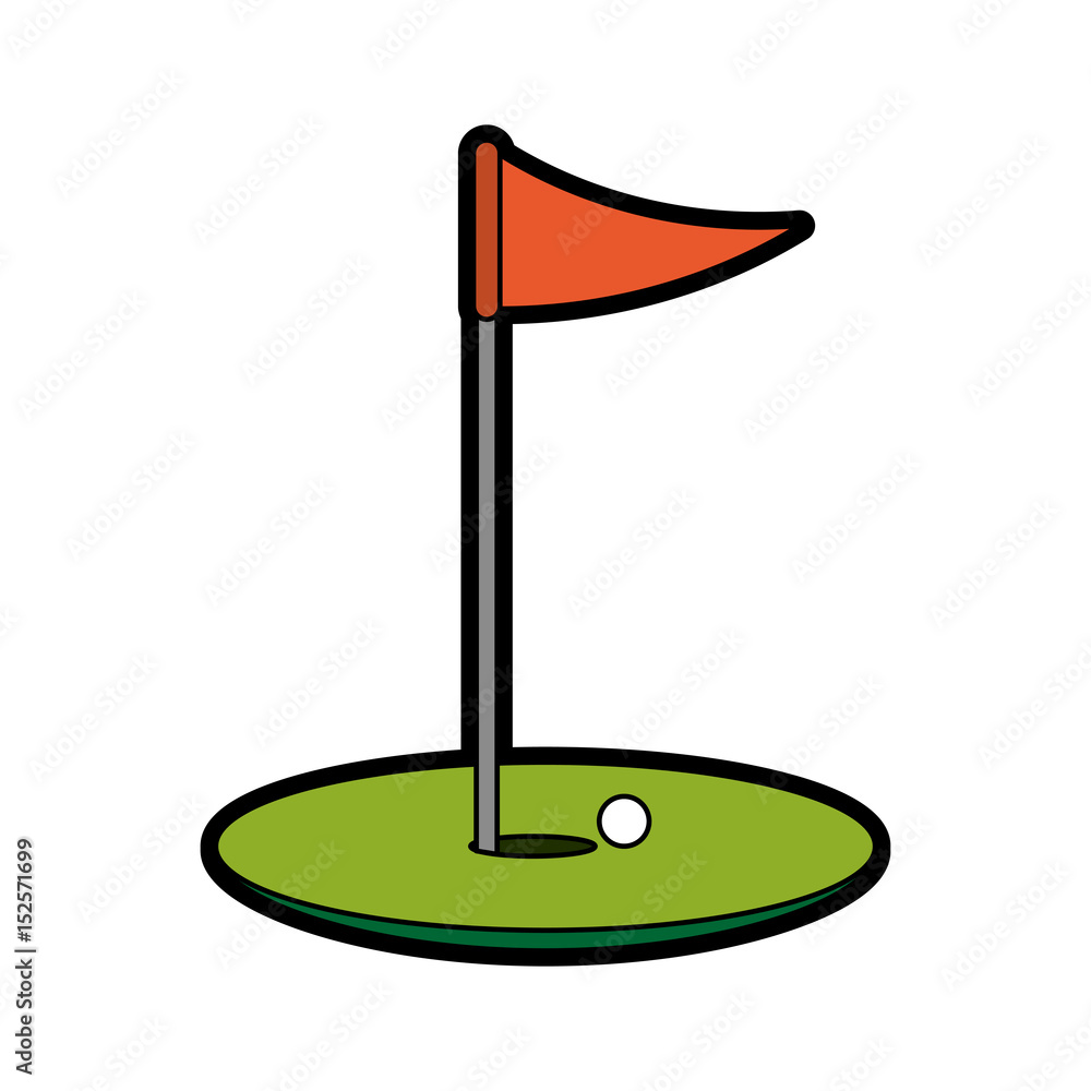 hole ball and flag golf related icon image vector illustration design hole ball and flag golf related icon image vector illustration design