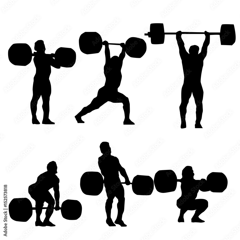 Clean and Jerk Silhouette of weightlifter Stock Vector Adobe Stock