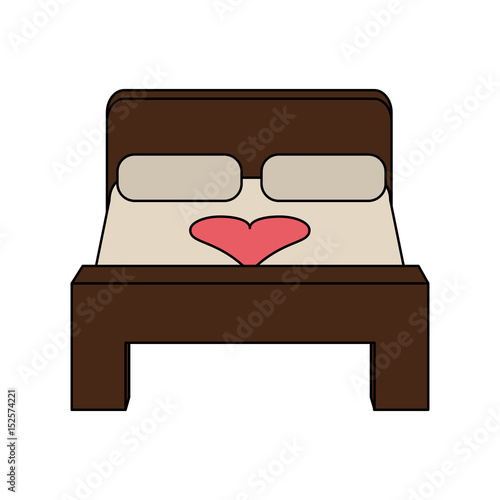 color image matrimonial bed for newlyweds vector illustration