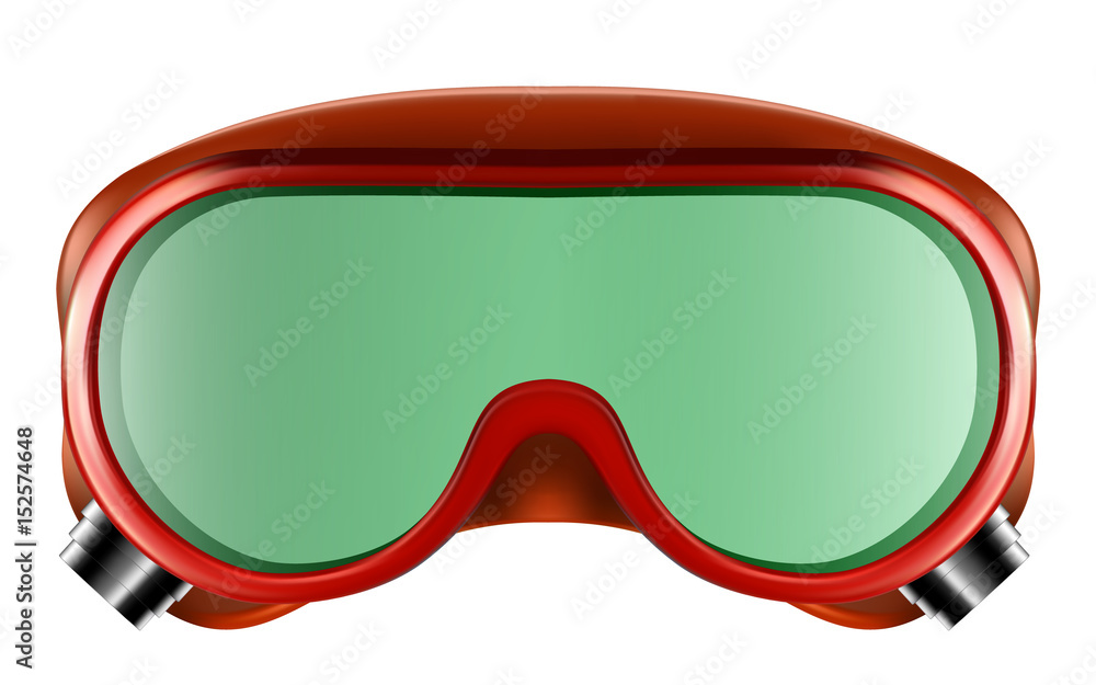 Plastic safety goggles isolated on white Plastic safety goggles isolated on white