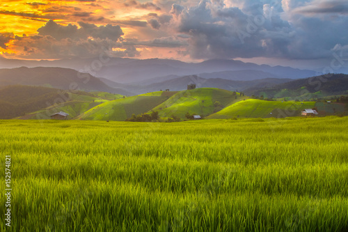 Beautiful terrace rice fields in Mae chaem, Chiang mai Thailand