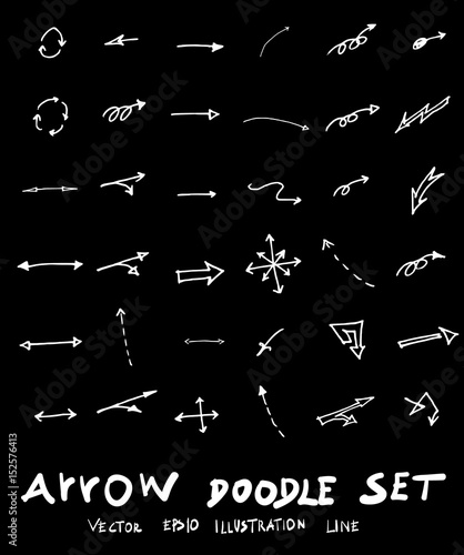 Vector hand drawn arrows set chalkboard eps10