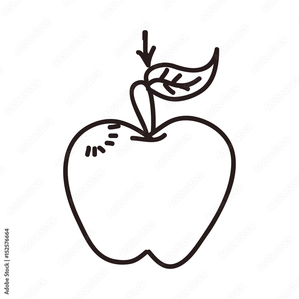 Fototapeta premium apple cartoon draw vector icon illustration graphic design